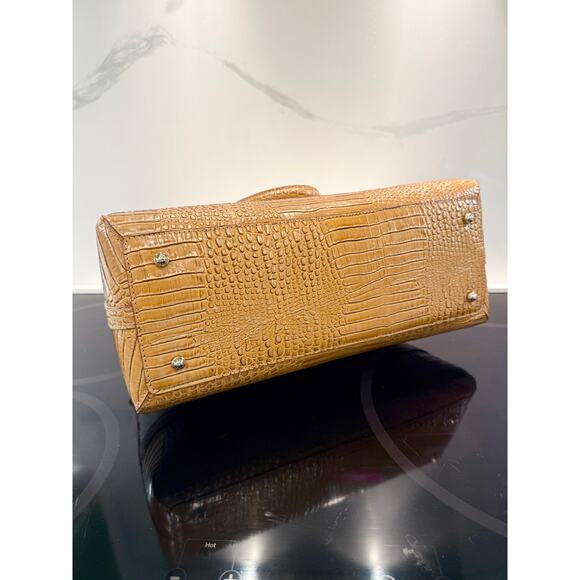 NEW Brahmin Sydney Satchel Coconut Kedima Croc-Embossed Leather Top Handles NWT - Picture 10 of 14